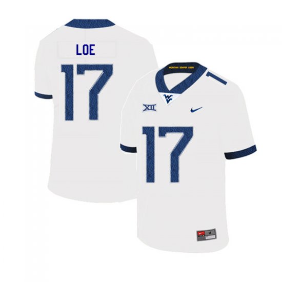 Men's West Virginia Mountaineers NCAA #17 Exree Loe White Authentic Nike 2019 Stitched College Football Jersey SK15R48IH